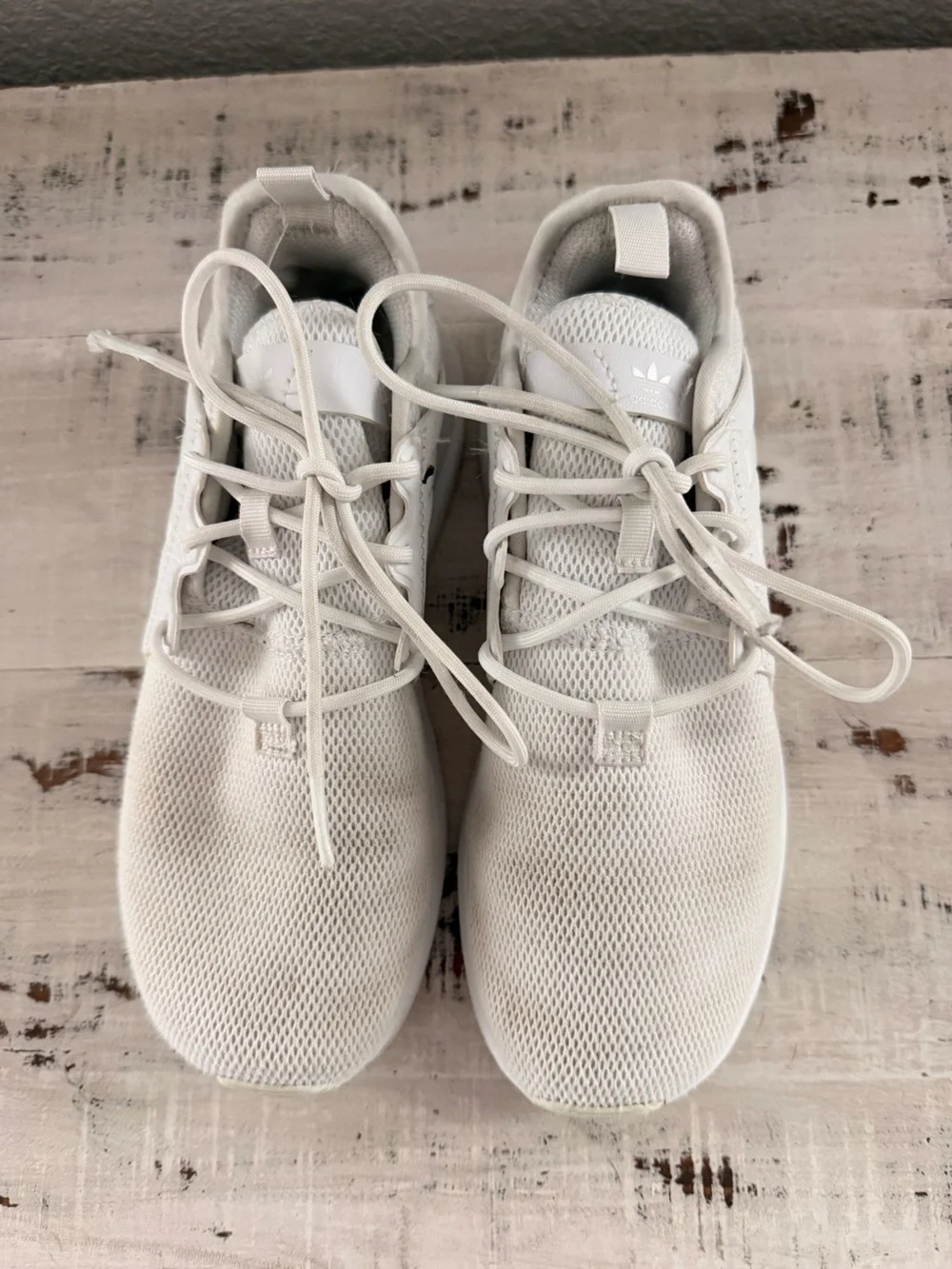 Adidas Originals X_PLR Triple White Mesh Sneakers Kids Size 3.5 Youth EU 35